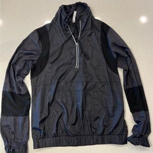Fabletics Lightweight Windbreaker Rain Jacket Black Half Zip Long Sleeve Size S